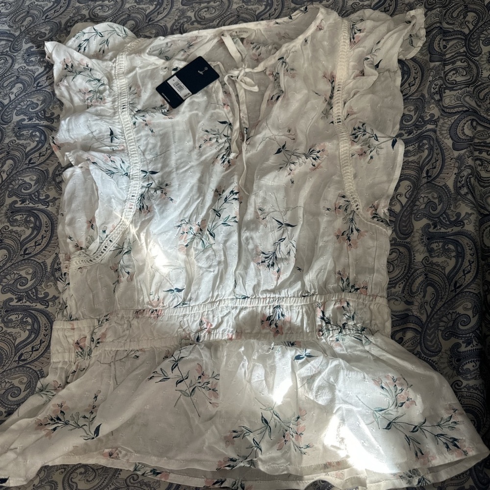 Lucky Brand flowy western flower blouse! Size S Brand New!! Originally $60